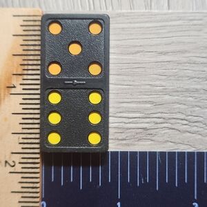 5:6 Vintage Whitman Replacement Domino Large Black Plastic Color Dots Dominoes